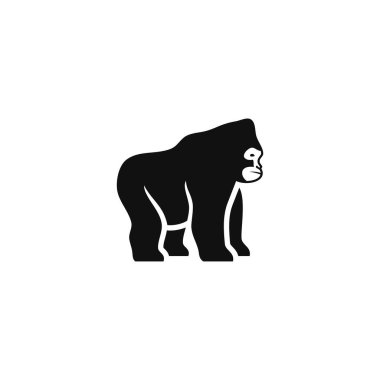 gorillas silhouette clipart of gorilla logo vector animal symbol, isolated on white background