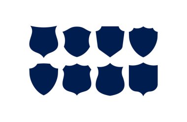 Savunma sembolünün kalkan vektörü Clipart güvenlik simgesi koleksiyonu ayarlandı