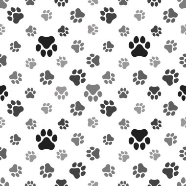 Hayvan ayak izlerinin köpek pençesi izi vektörü kusursuz desenli tırnak izi