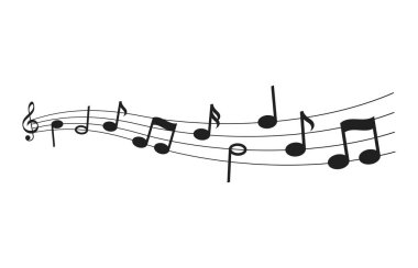 Müzik notalarının ses dalgası klip vektörü anahtar simgesi simgesi