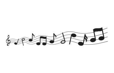Müzik notalarının ses dalgası klip vektörü anahtar simgesi simgesi