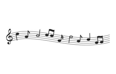 Müzik notalarının ses dalgası klip vektörü anahtar simgesi simgesi