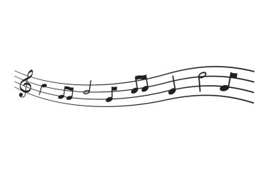 müzik notaları simgesi klavye simgesi clipart vektörü