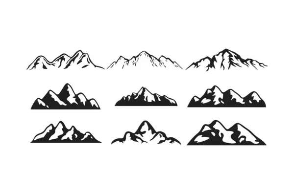 Dağ Silueti Clipart beyaz arkaplanda izole.