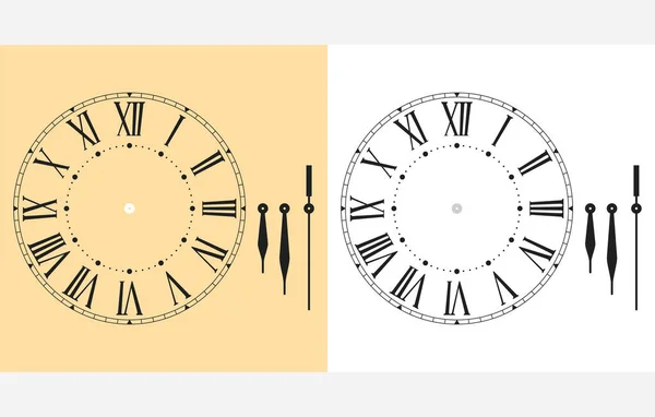 Modèle Cadran Horloge Vecteur Cadran Horloge Diy Clipart Isolé Sur — Image vectorielle