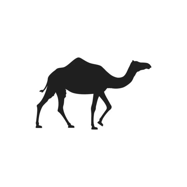 Tiersymbolvektor Der Kamelsilhouette Cliparts Isoliert Auf Weißem Hintergrund — Stockvektor