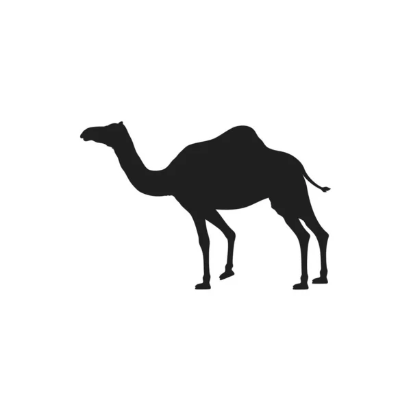 Tiersymbolvektor Der Kamelsilhouette Cliparts Isoliert Auf Weißem Hintergrund — Stockvektor