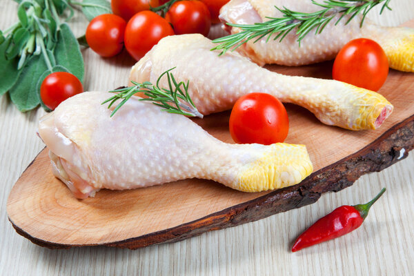 uncooked chicken thigh -raw - chicken with vegetables