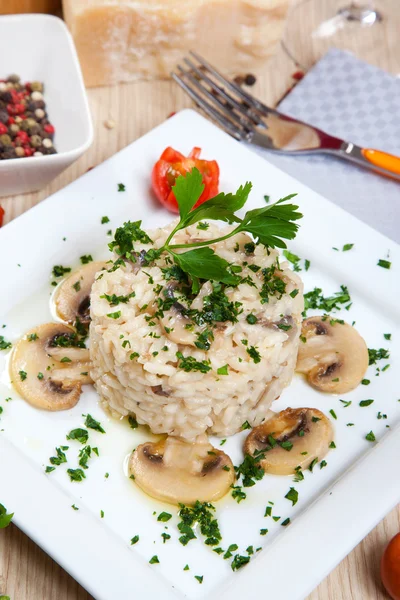 Rice with mushroom — Stock Photo, Image