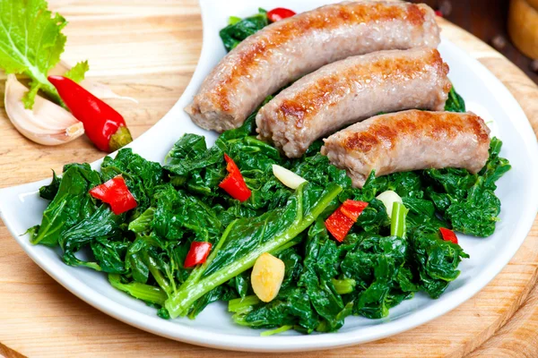 sebze garnitür, cime di rapa