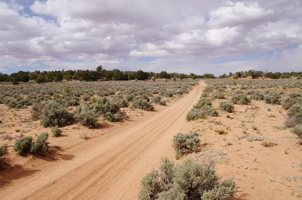 Estrada de vale de pedra casa no deserto, utah — Fotografia de Stock