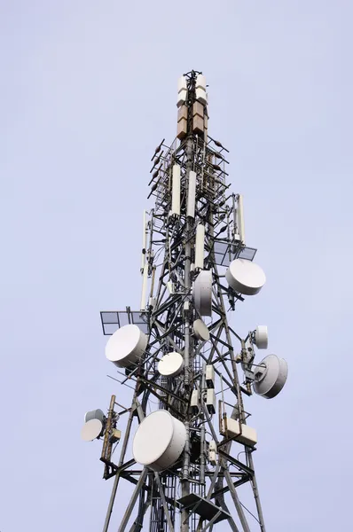 Telecommunication tower view from bellow — Stock Photo, Image