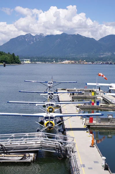 Wasserflugzeuge im Hafen von Vancouver, Kanada — Stockfoto