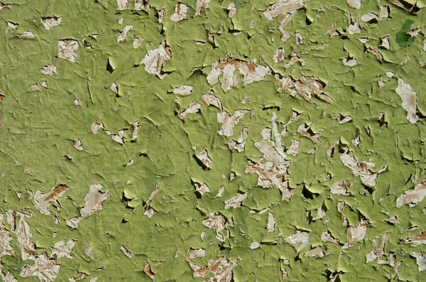 Vieille Peinture Huile Verte Pelée Sur Mur Blanc — Photo