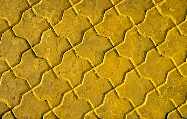 Carreaux Décoratifs Polygonaux Peints Jaune Proche — Photo