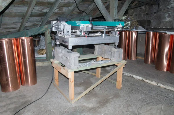 Easily Portable Electric Sheet Bending Machine Many Copper Roller — Fotografia de Stock
