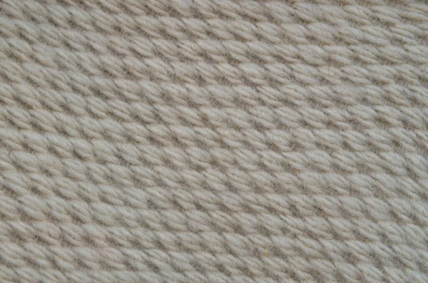 New Light Ecru Woven Wool Fabric Close — Stock Photo, Image