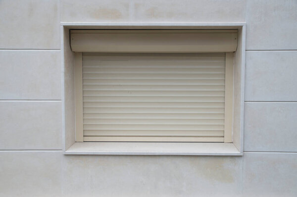 New external closed roller blind on a window close u