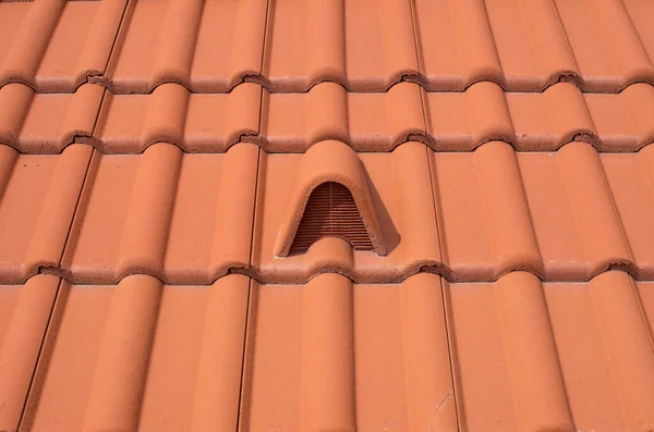 New Concrete Hooded Vent Tile Pvc Spigot Roof Close — ストック写真