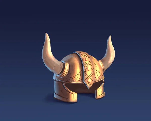 Belo Capacete Viking Dourado — Fotografia de Stock