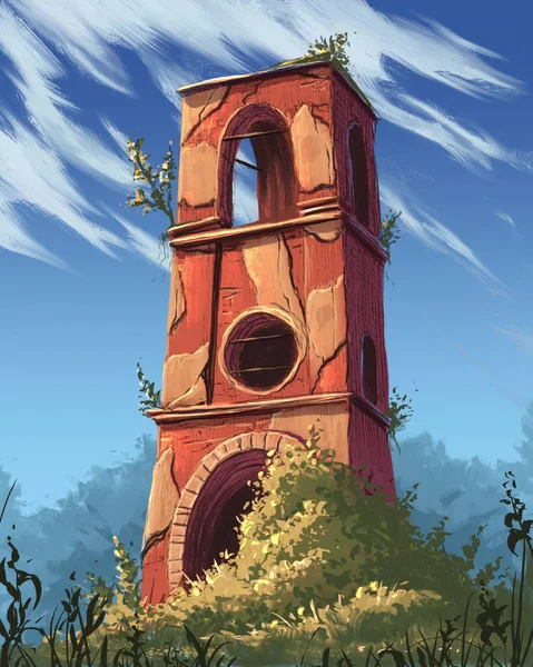 Det Gamla Röda Klocktornet Stockbild