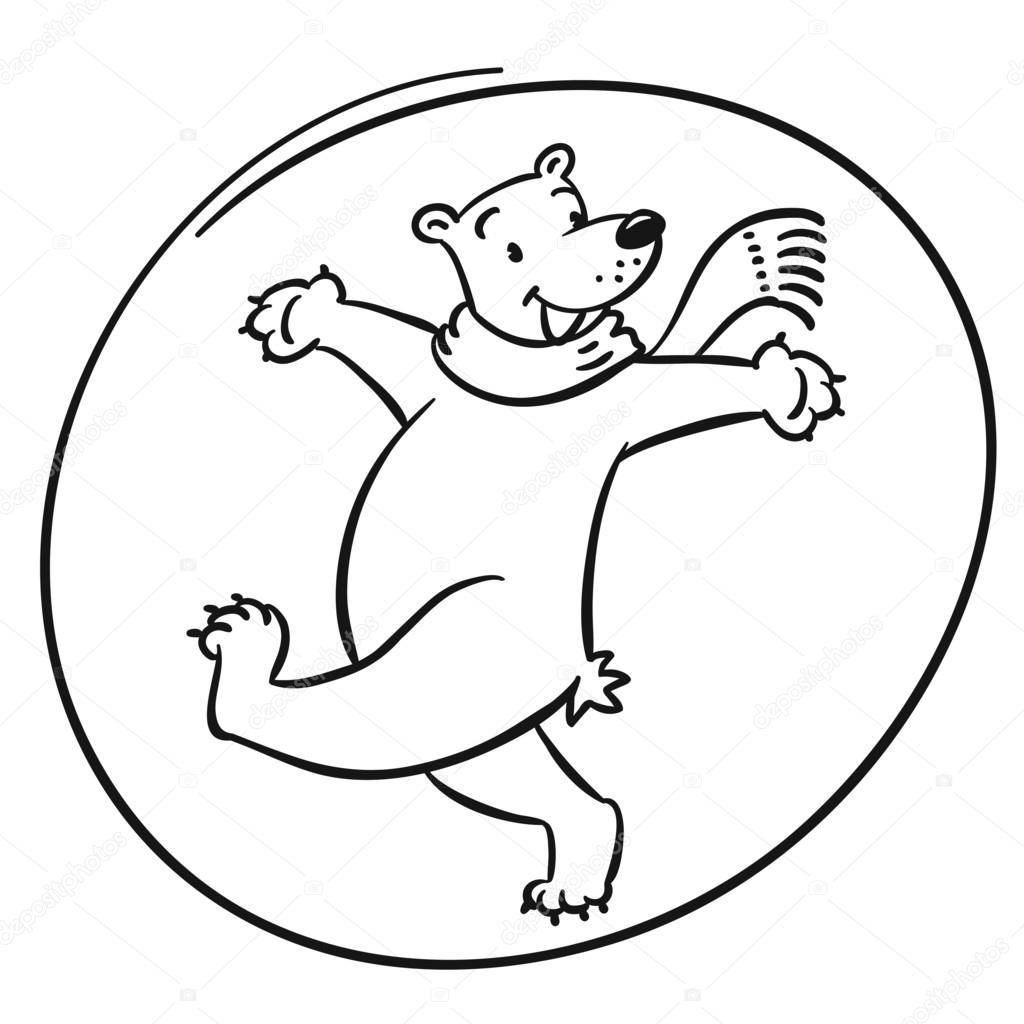 Funny cheerfully polar bear