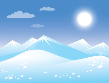 Bahar arctic güneşli manzara.