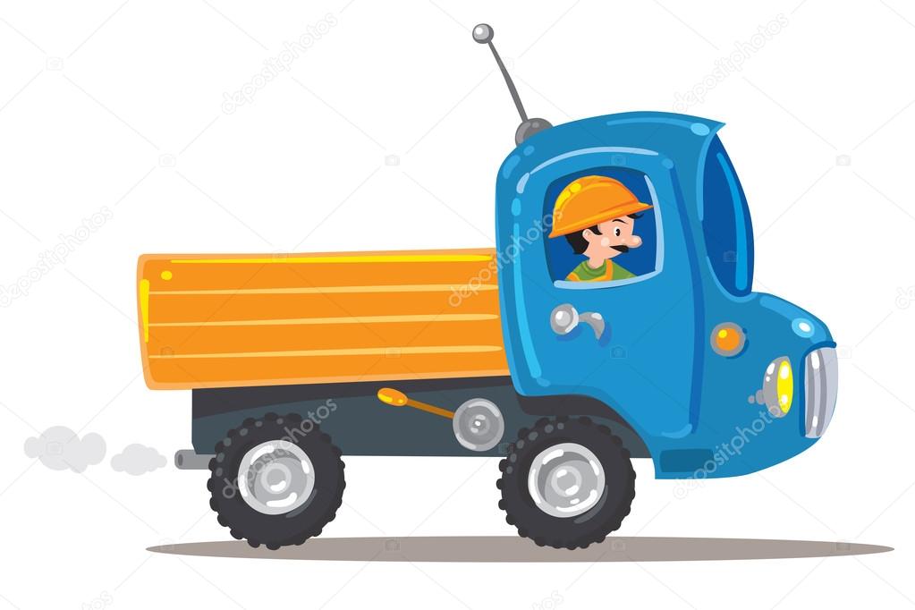 Funny worker in small nice truck Stock Vector Image by ©passengerz #44299285