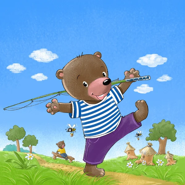 Bear go fishing — Stock Photo, Image