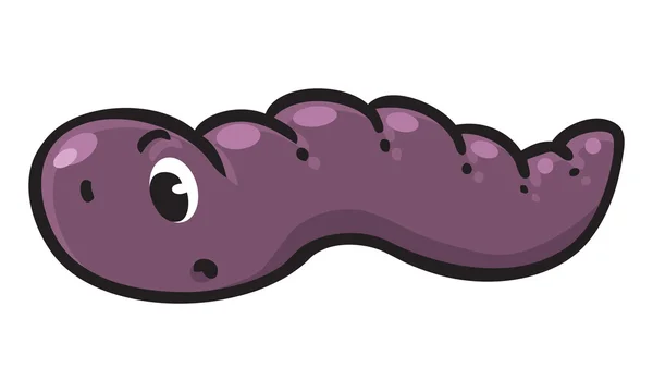 Funny crawling worm — Stock Vector