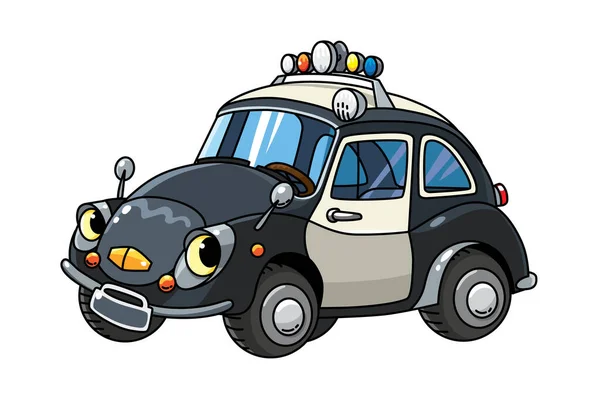 Забавна маленька ретро-ілюстрація поліцейського автомобіля. Векторні — стоковий вектор