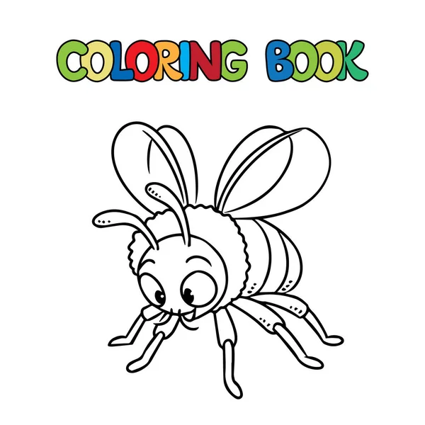 Divertido libro para colorear de niños abejorros voladores. Vector — Vector de stock