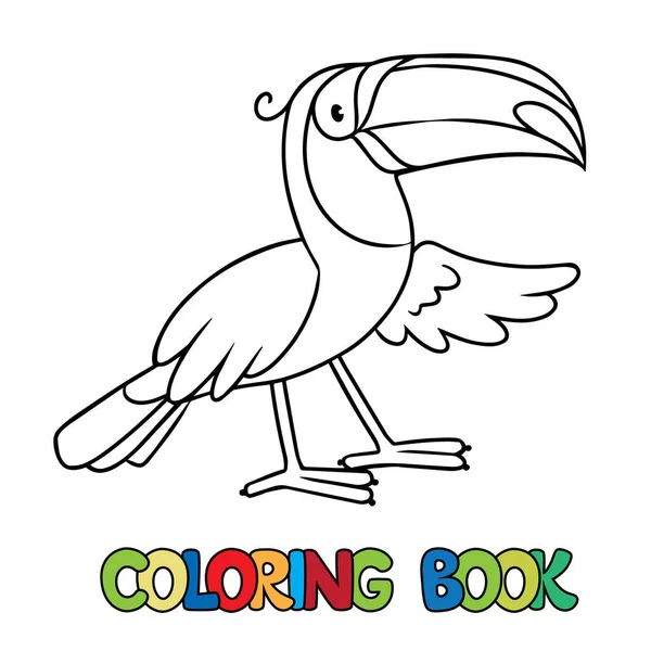 Divertido tucán Libro para colorear o para colorear imagen — Archivo Imágenes Vectoriales