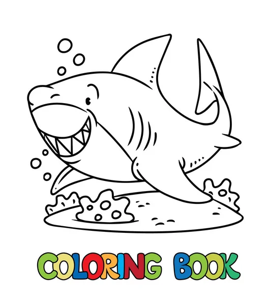 Rekin w kolorowanki wody. Wektor dziecięcy — Wektor stockowy