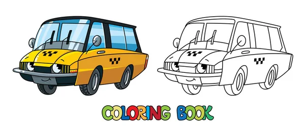 Coche de taxi pequeño divertido con ojos ilustración vectorial — Archivo Imágenes Vectoriales