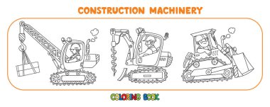 Ağır inşaat makineleri sürücülü arabalar ayarladı