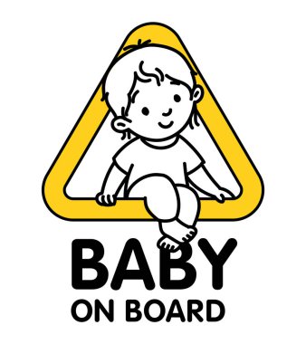 Bebek arabasında çıkartma Üçgenli çocuk.