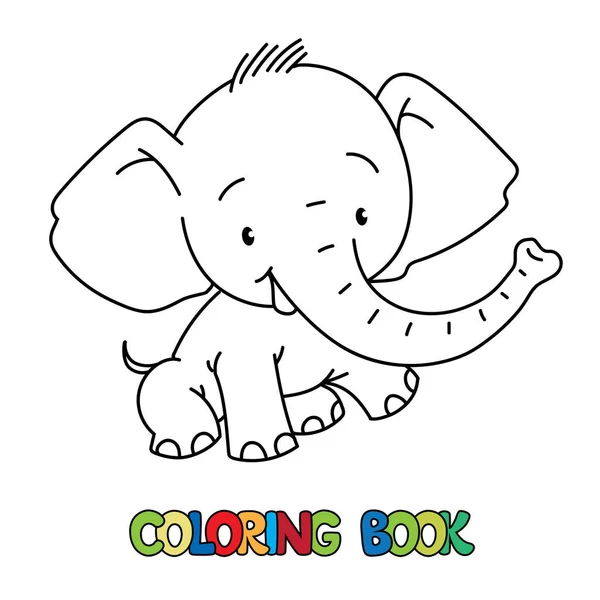 Elefante. Libro para colorear de animalito divertido — Vector de stock