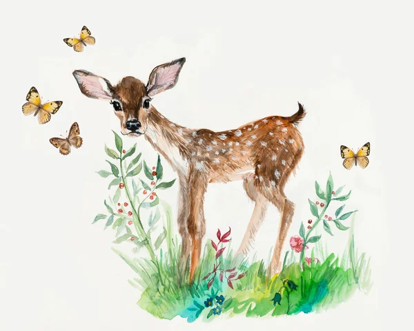 Kelebek ve çiçek geyik bebek.