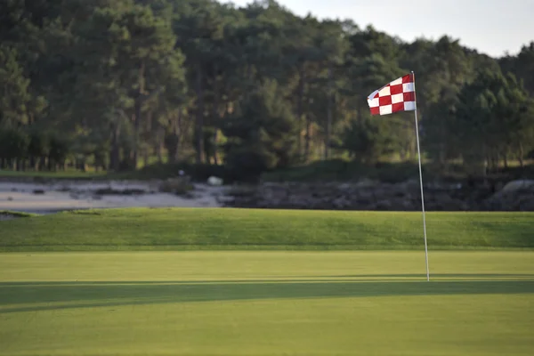 Golf auf der grünen Wiese — Stockfoto