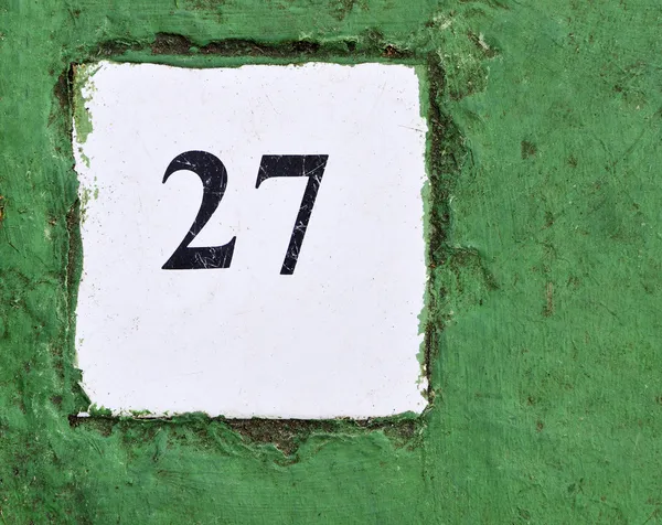 White tile with number 27 — Stock Photo, Image