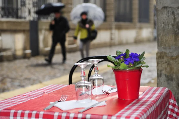 Restaurace terrace tabulka — Stock fotografie