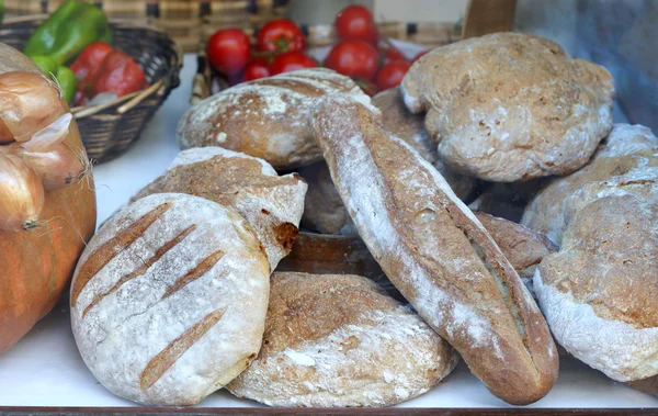 Pane e prodotti biologici — Foto Stock