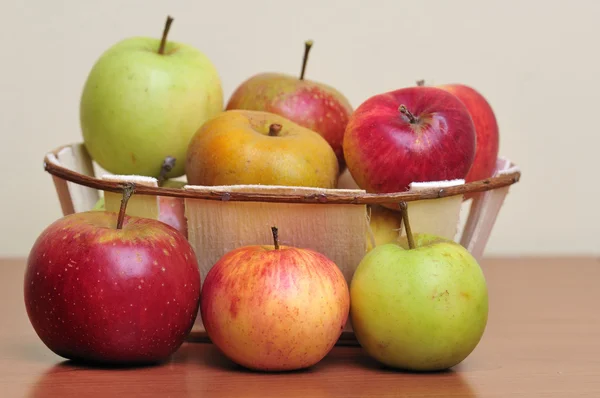 Apples in glass jars — Stock Photo, Image