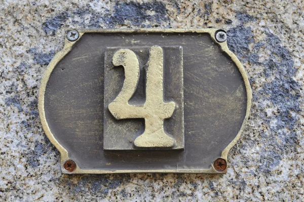 Numer 4 z brązu cztery — Zdjęcie stockowe
