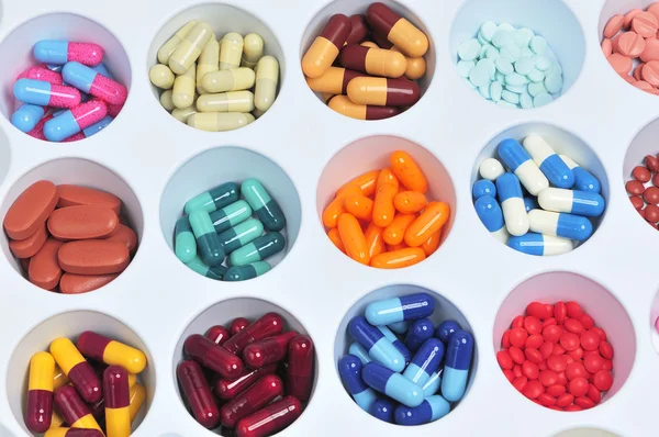 Colorful pills and capsules — Stock Photo, Image