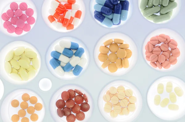 Colorful pills and capsules — Stock Photo, Image