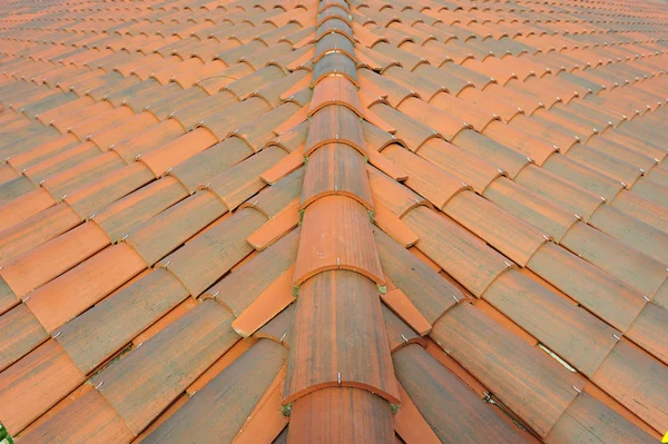 Detail of the tiles and corner mounting on a roof — Stock Photo, Image