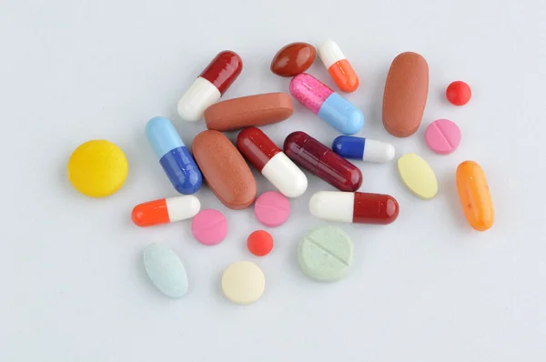 Assortment of pills and capsules — Stock Photo, Image