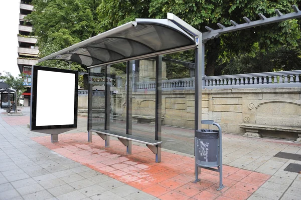 Billboard on bus stop — Stock Photo, Image